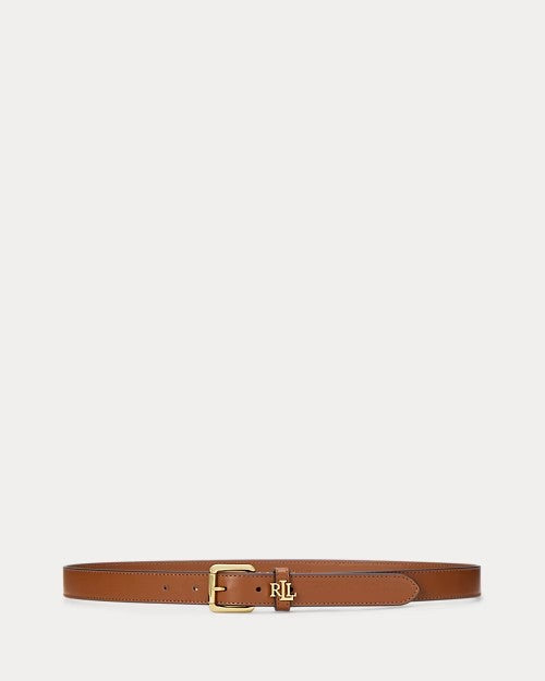 Cintura cuoio in pelle con logo