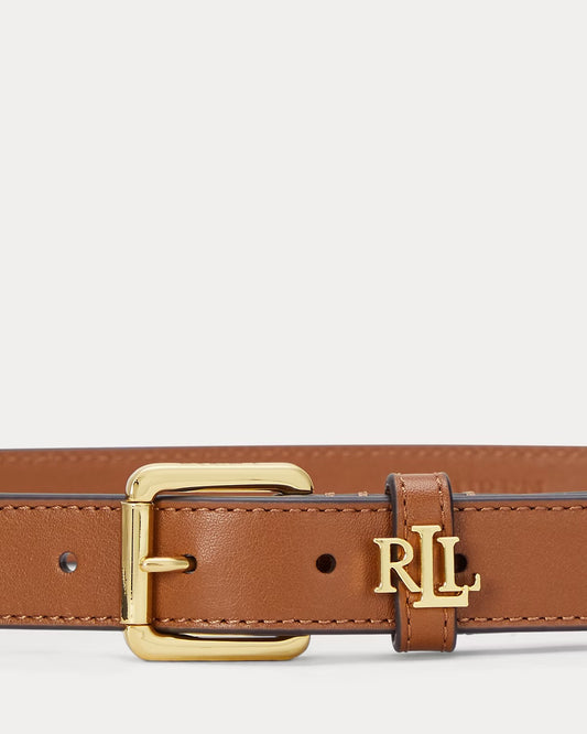Cintura cuoio in pelle con logo