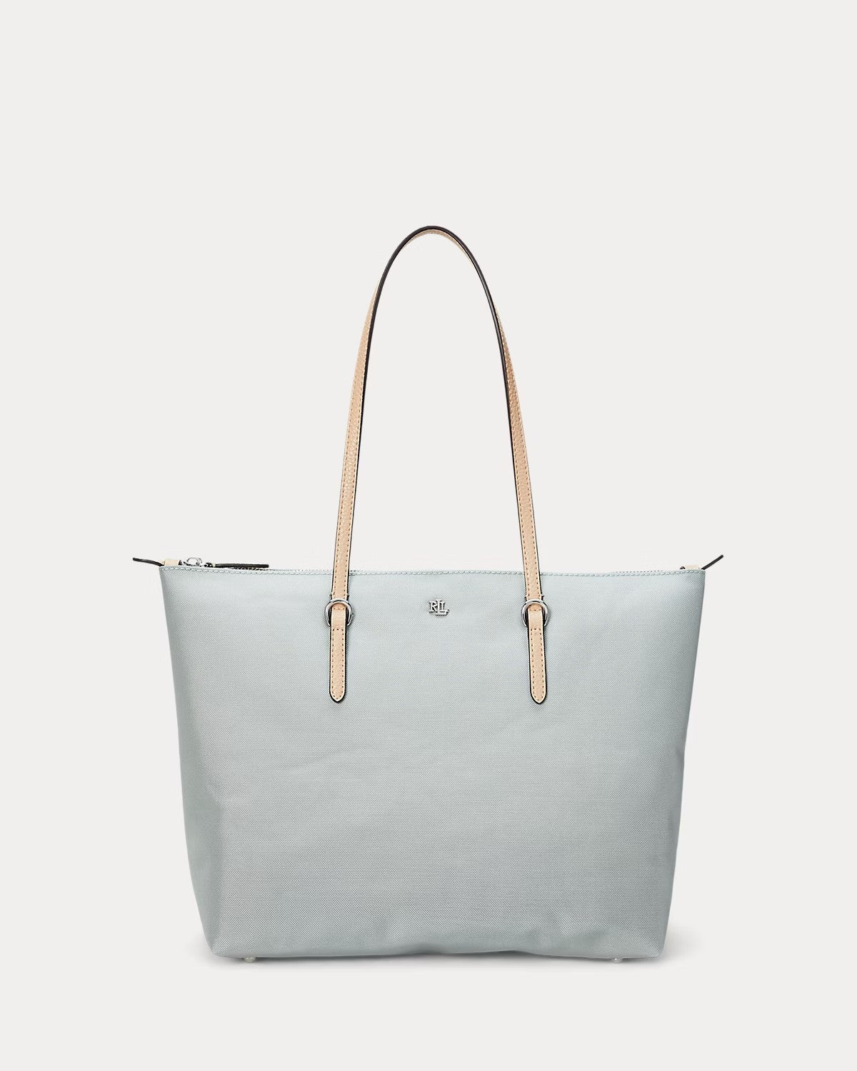 Borsa tote Keaton color acqua in nylon di medie dimensioni