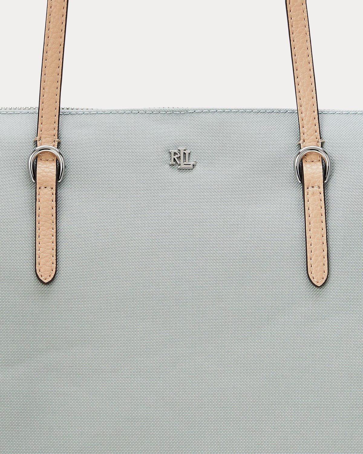 Borsa tote Keaton color acqua in nylon di medie dimensioni