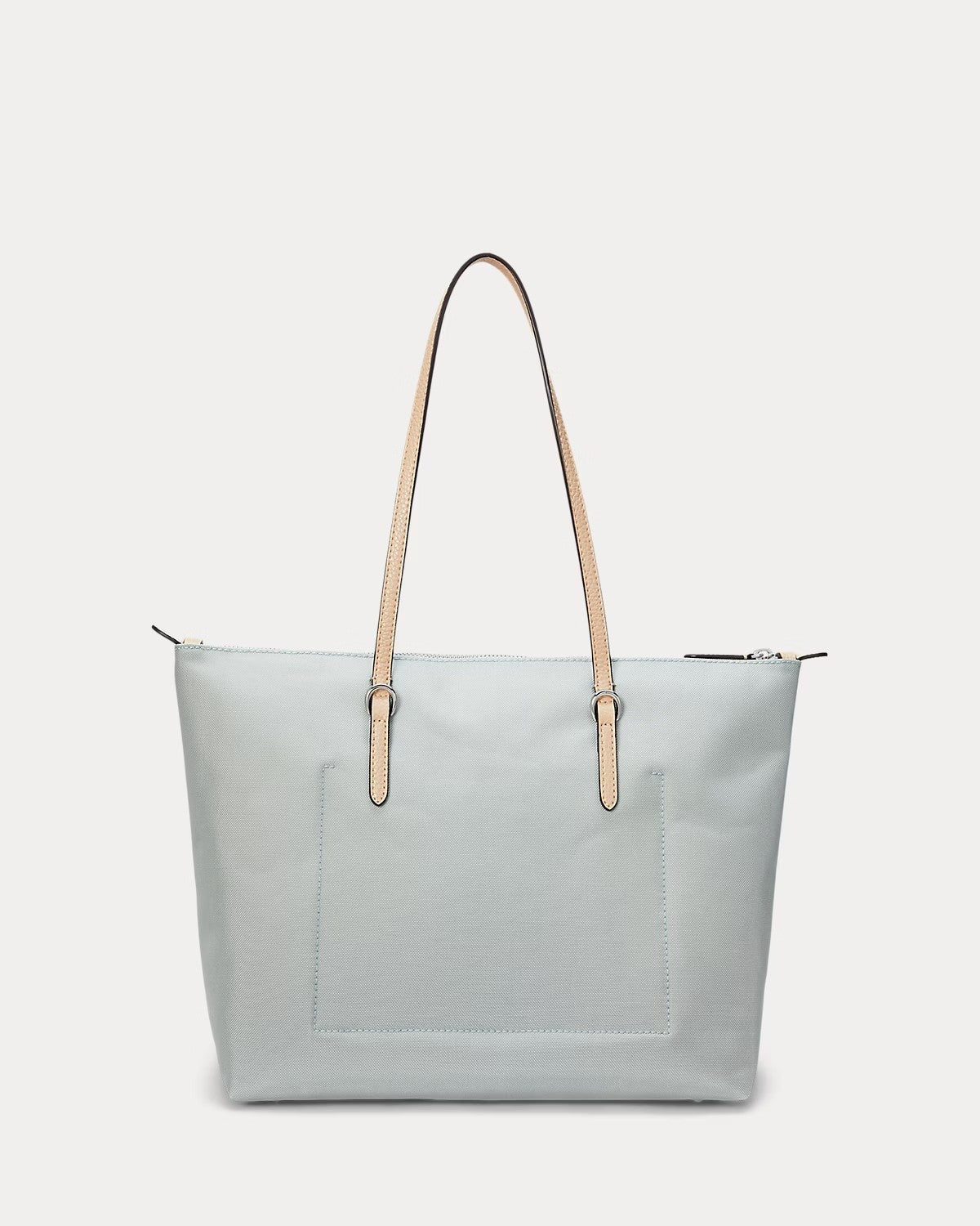 Borsa tote Keaton color acqua in nylon di medie dimensioni