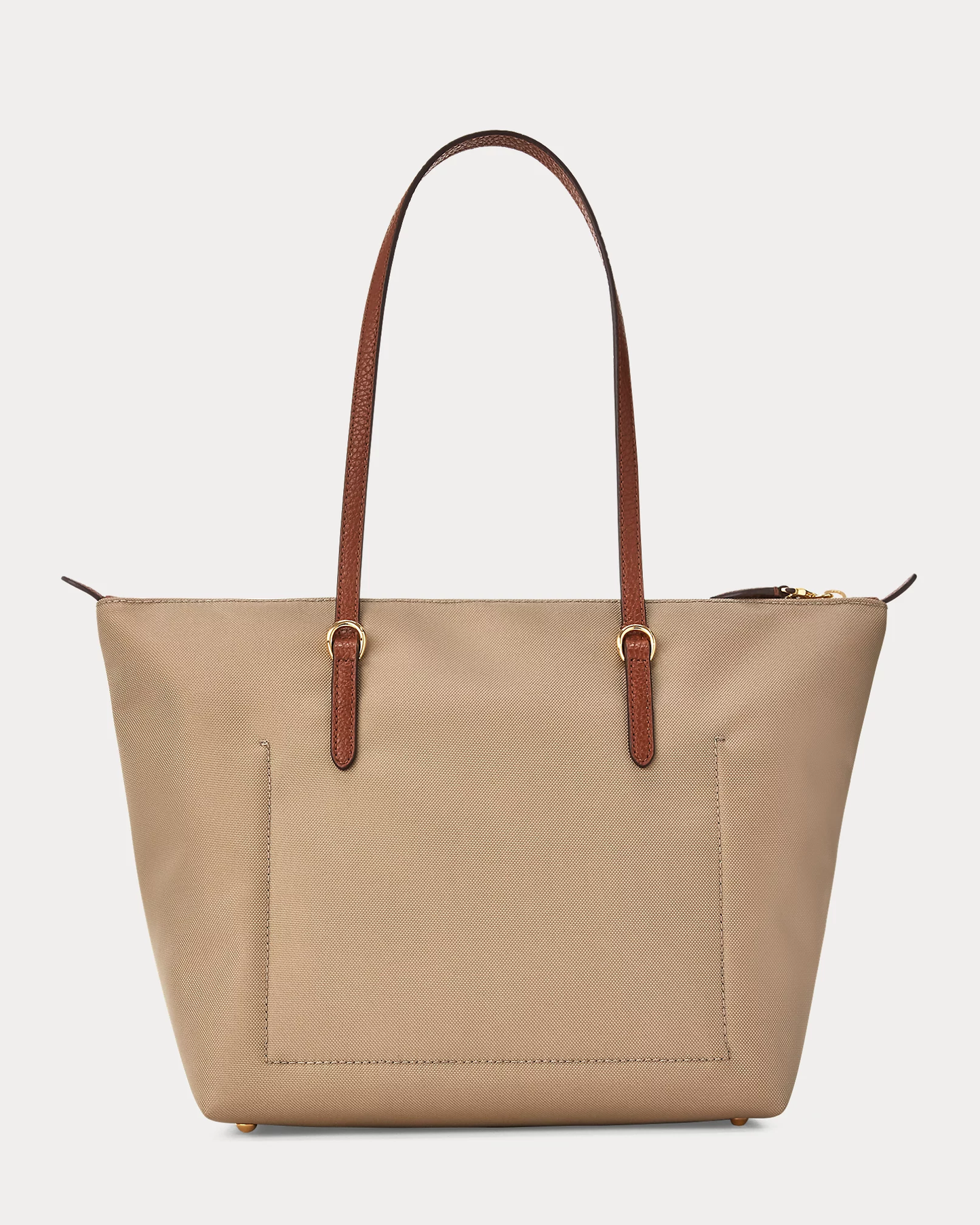 Borsa tote Keaton beige in nylon di medie dimensioni