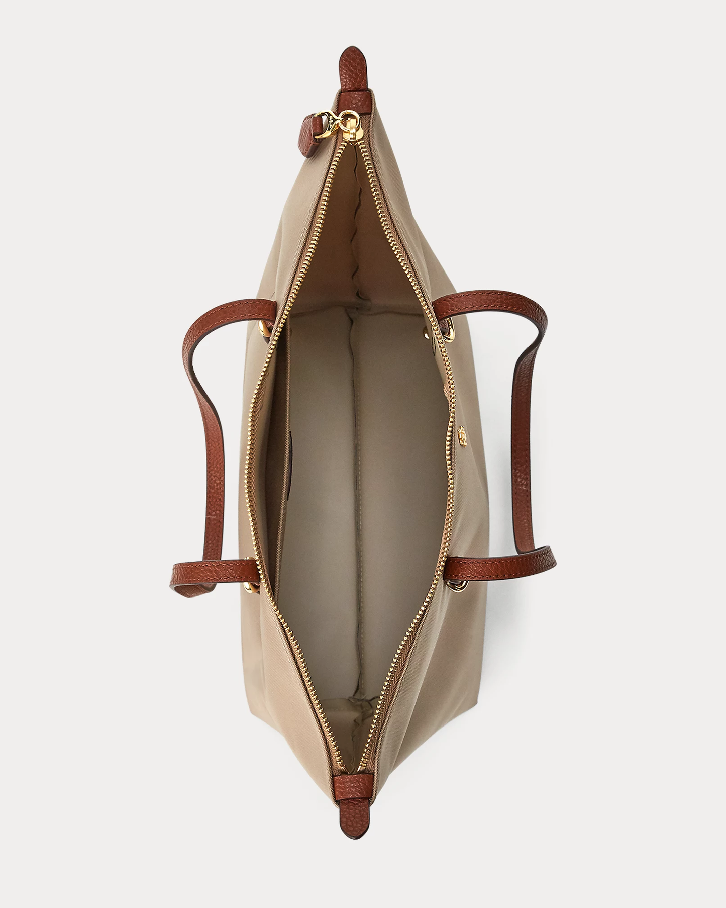 Borsa tote Keaton beige in nylon di medie dimensioni