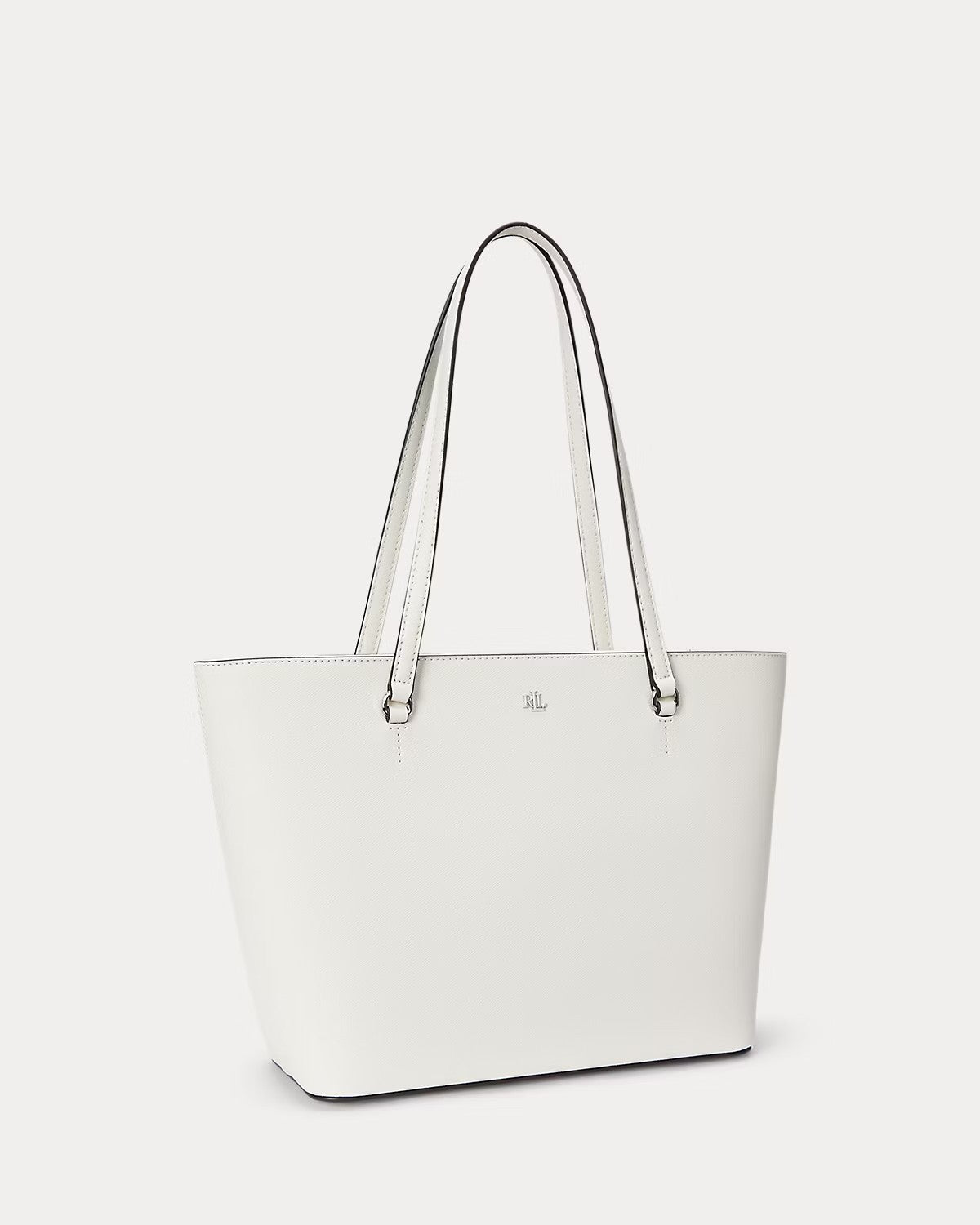 Borsa Tote Karly media in pelle saffiano bianca