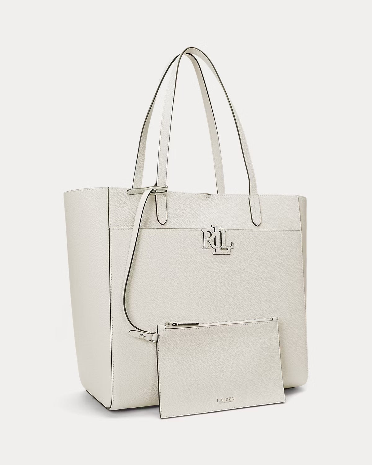 Borsa Tote Cameryn grande in pelle martellata bianca