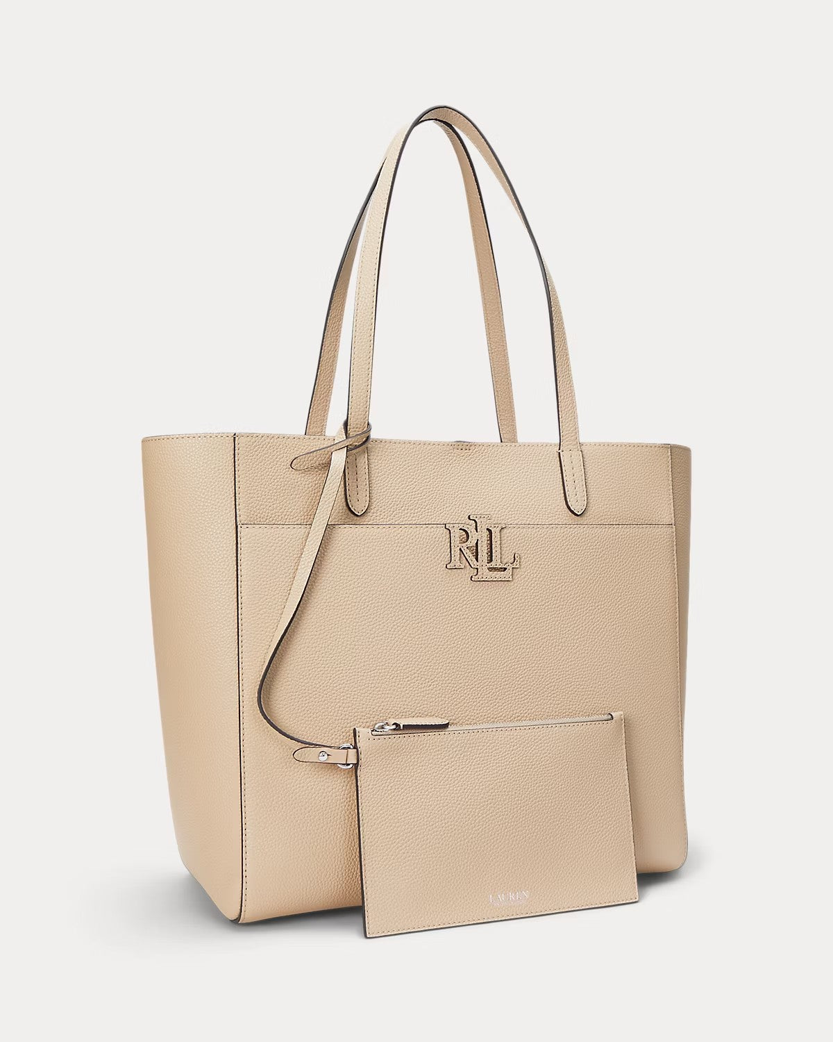 Borsa Tote Cameryn grande in pelle martellata beige