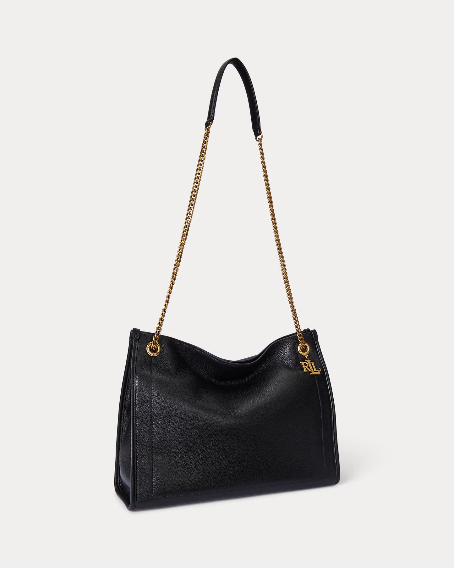 Borsa tote nera grande in pelle martellata