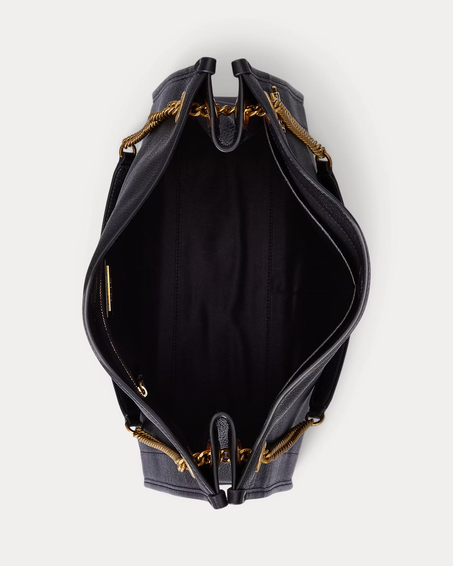 Borsa tote nera grande in pelle martellata