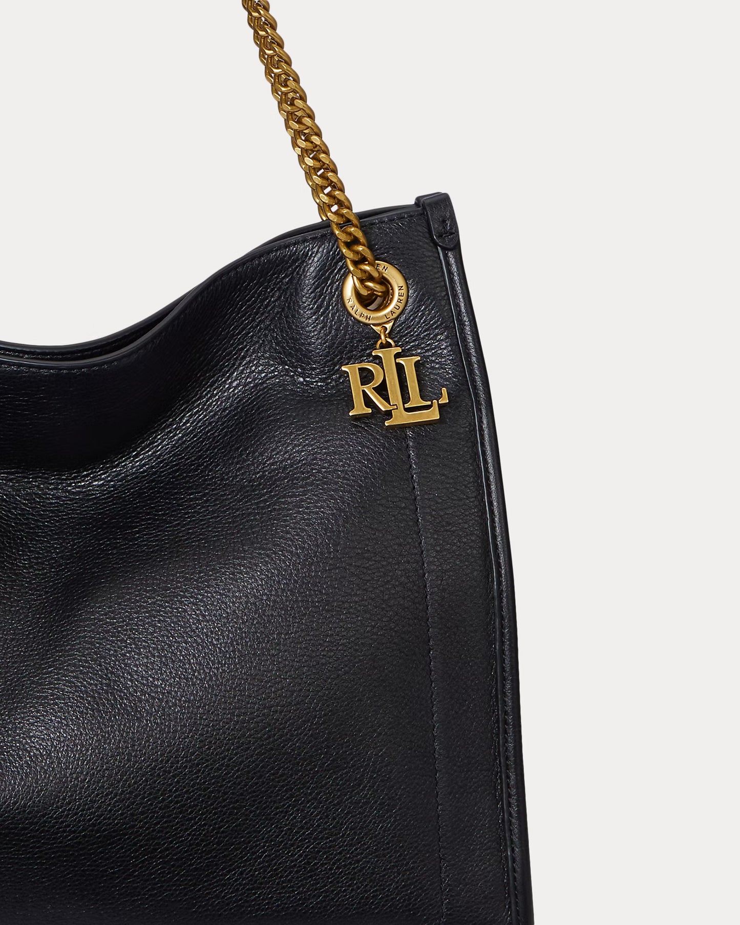 Borsa tote nera grande in pelle martellata