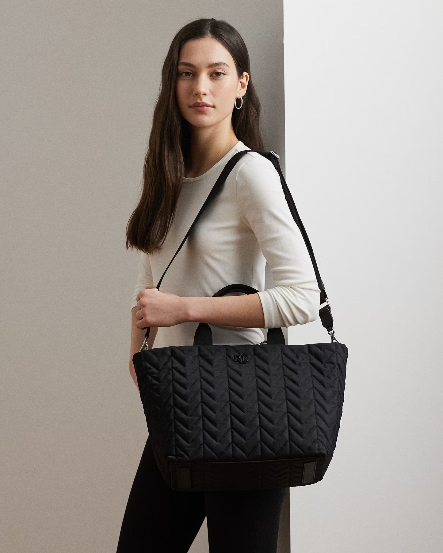 Borsa Tote Stevie XL Nera o Cammello trapuntata con cerniera