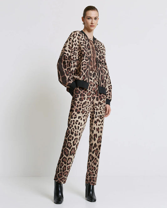 Giacca a Blouson con Stampa Leopardo