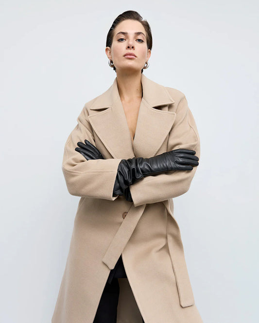 Cappotto a Vestaglia con Bottoni e Spacchi Laterali