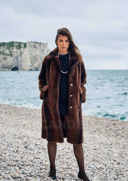 Cappotto Lungo in Pelliccia Sintetica
