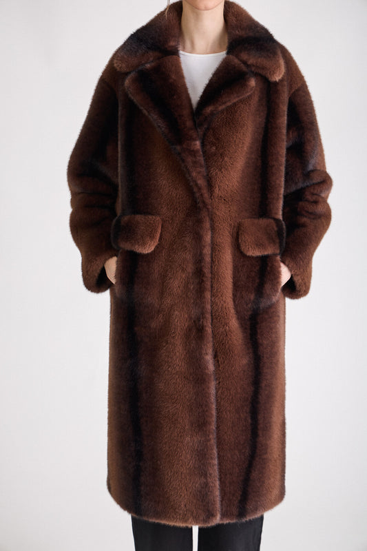Cappotto Lungo in Pelliccia Sintetica