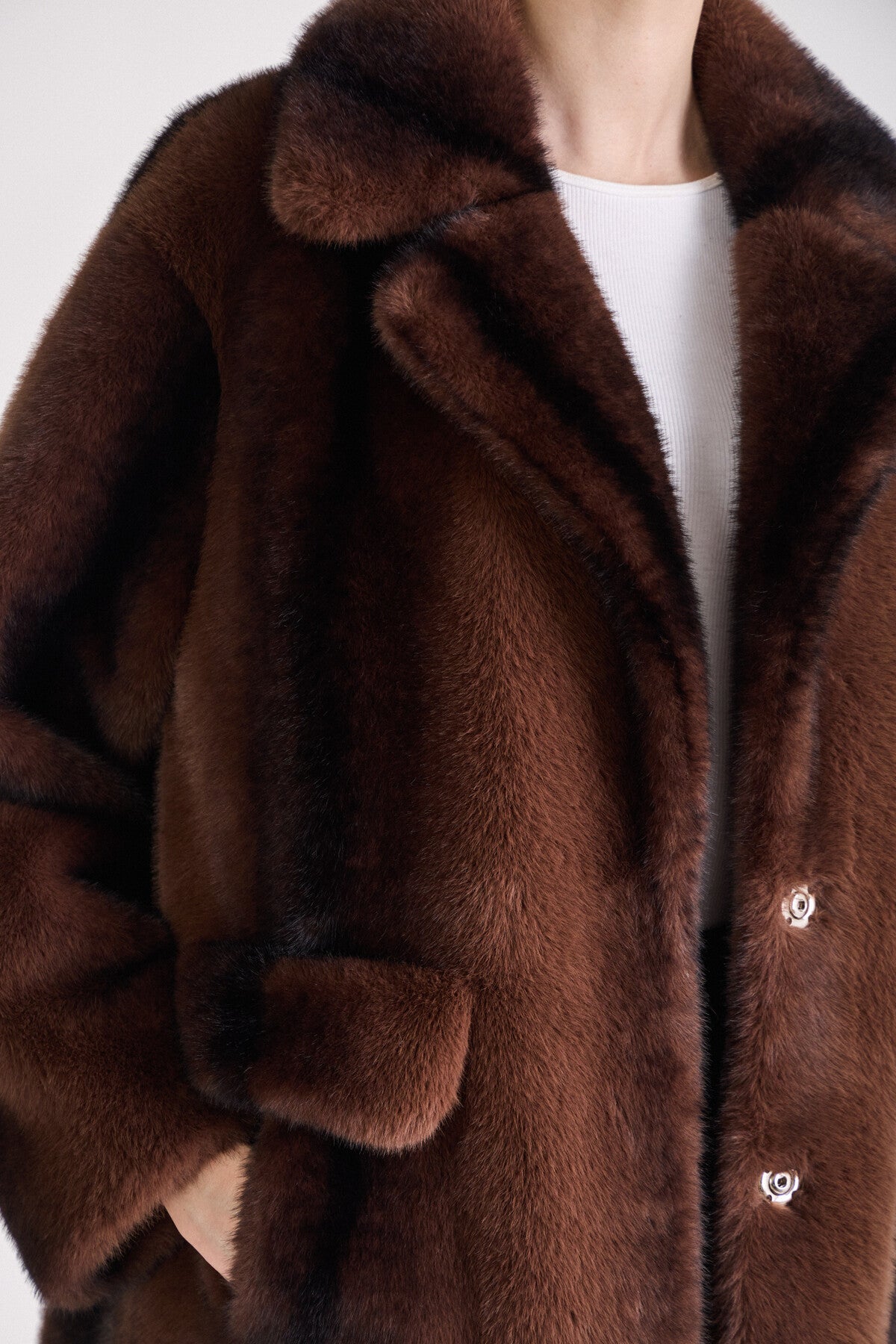 Cappotto Lungo in Pelliccia Sintetica