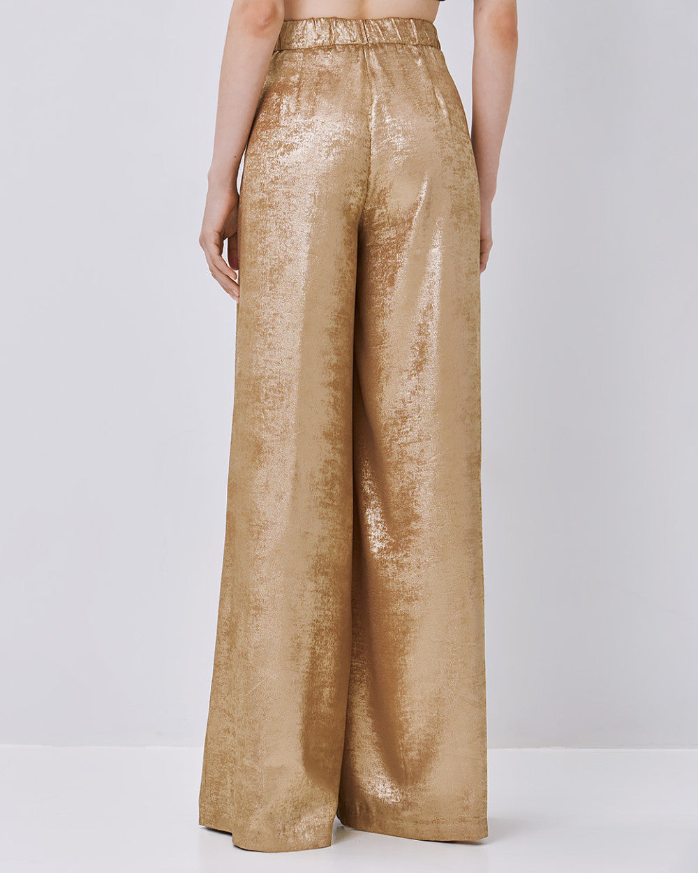 Pantaloni effetto oro metallizzato