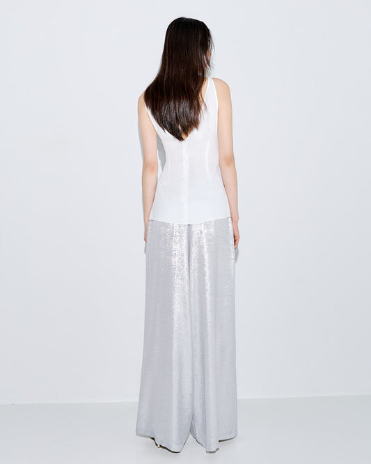 Pantaloni effetto metallizzato