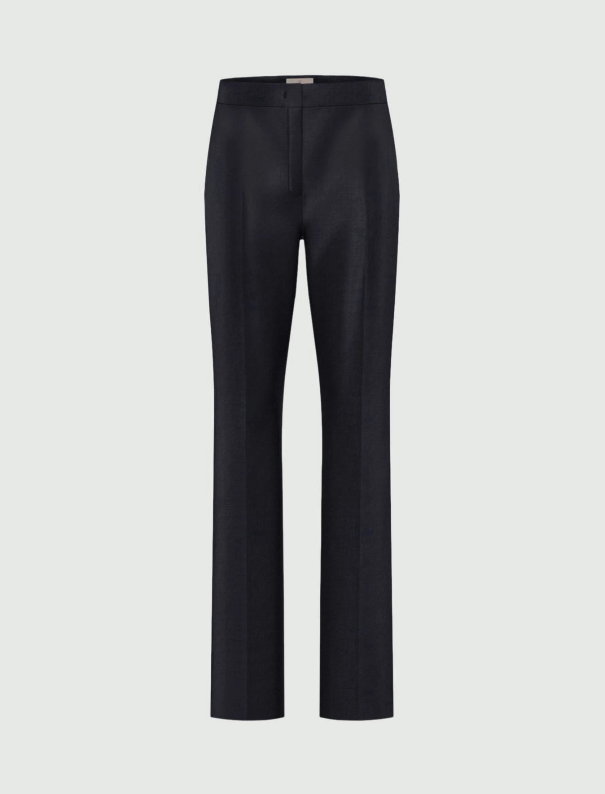 Pantaloni a gamba dritta in raso di lino e viscosa. Blu o Grigio Scuro