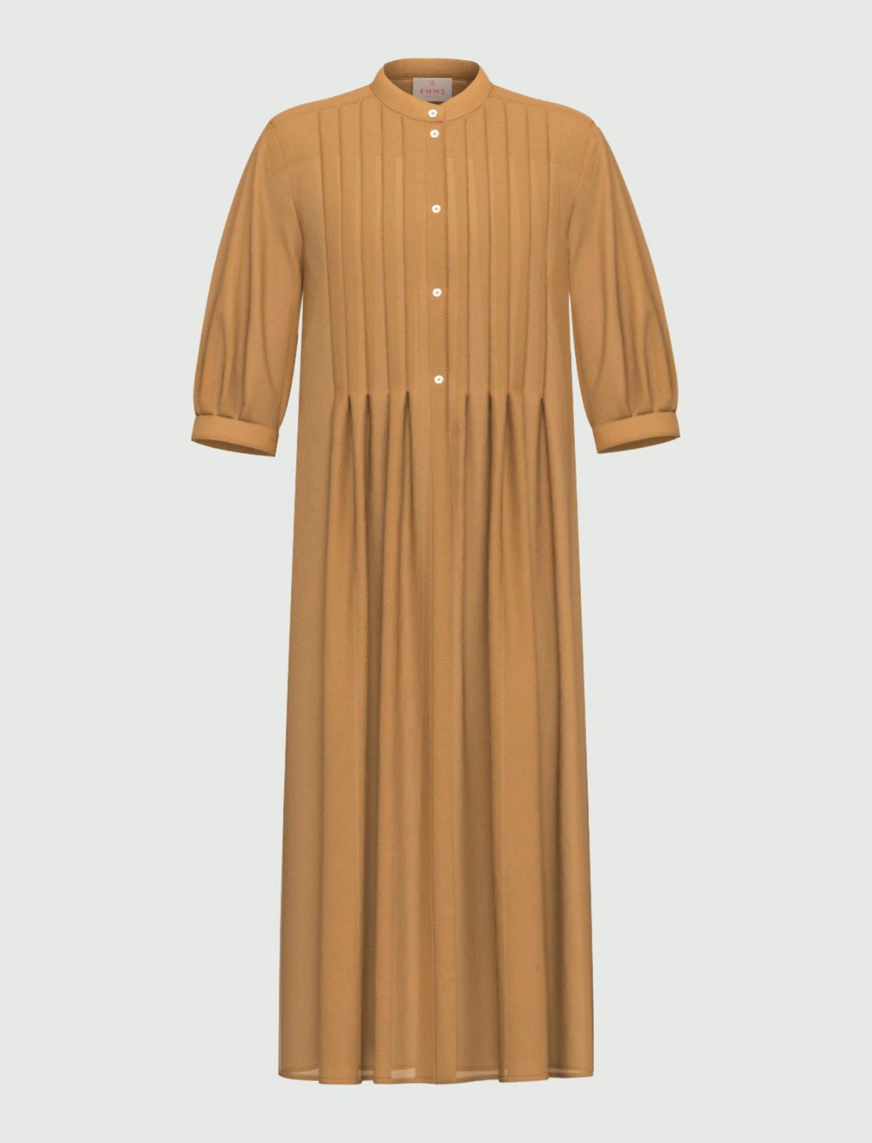 Camicia Chemisier in mussola trasparente - Cammello, Verde Scuro