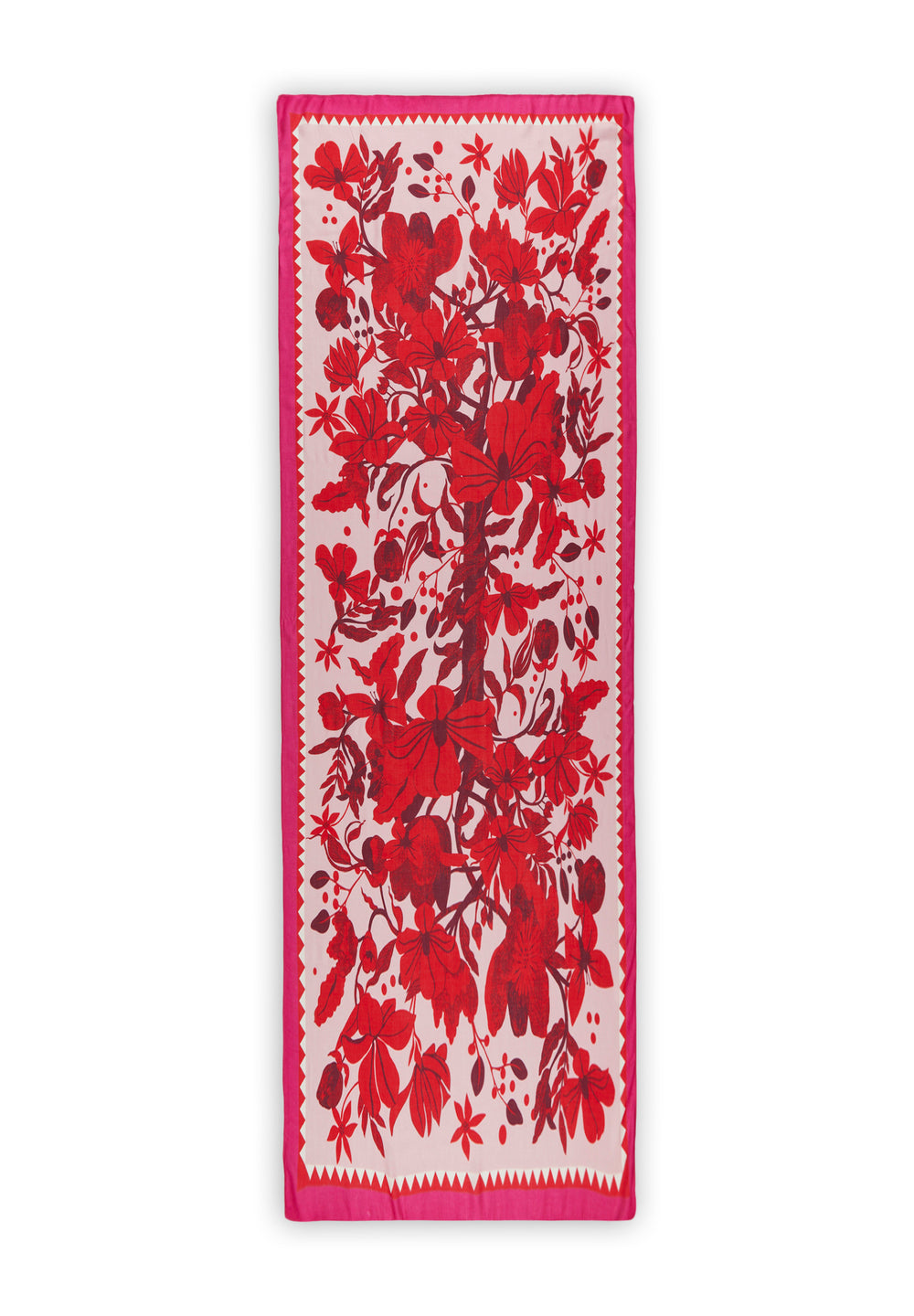 Sciarpa in viscosa con floreale in rosso
