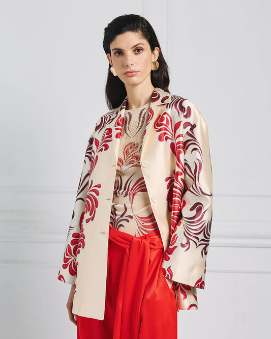 Giacca oversize stampata