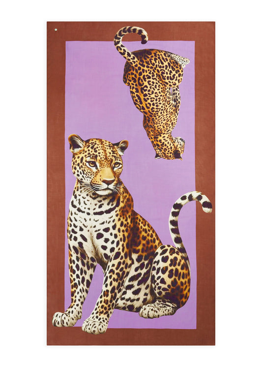 Sciarpa in Viscosa con Stampa Leopardo