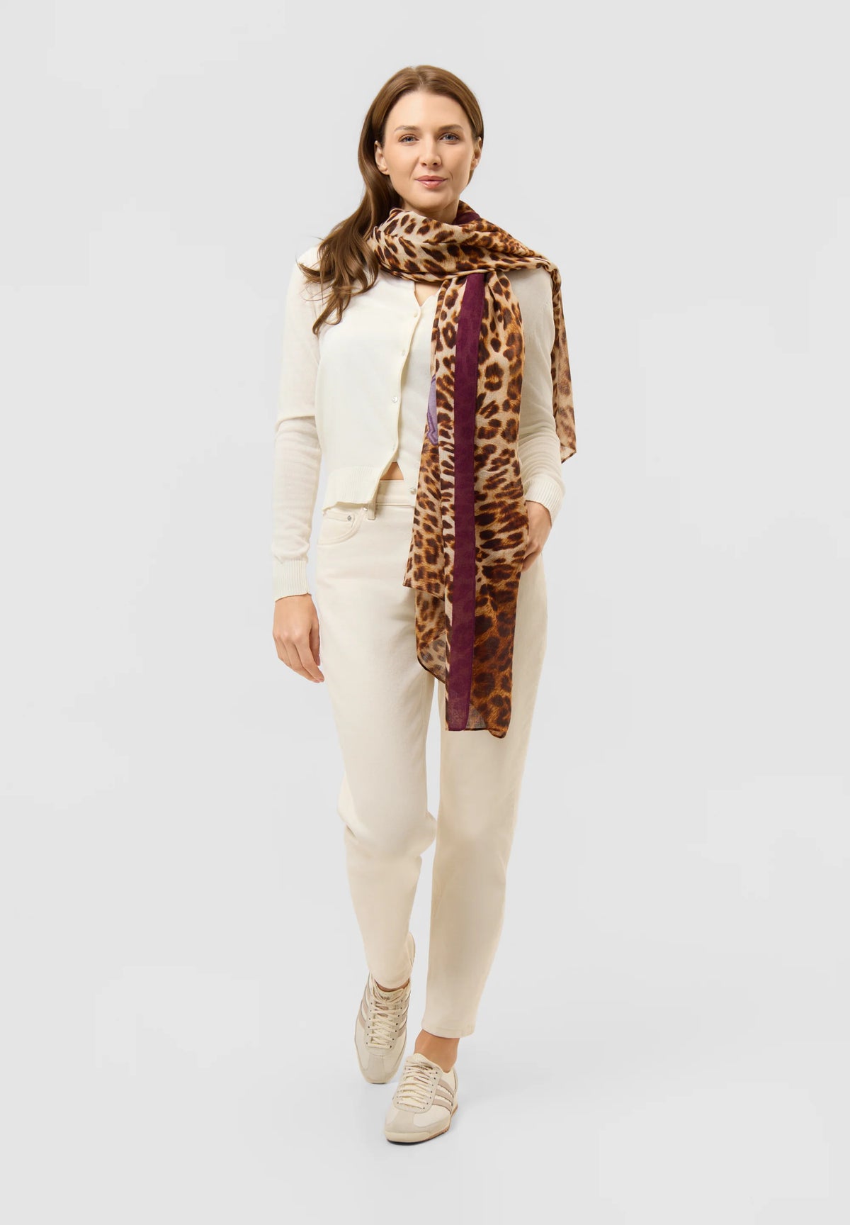 Sciarpa con Stampa Leopardo e scritta "ALWAYS FOREVER"