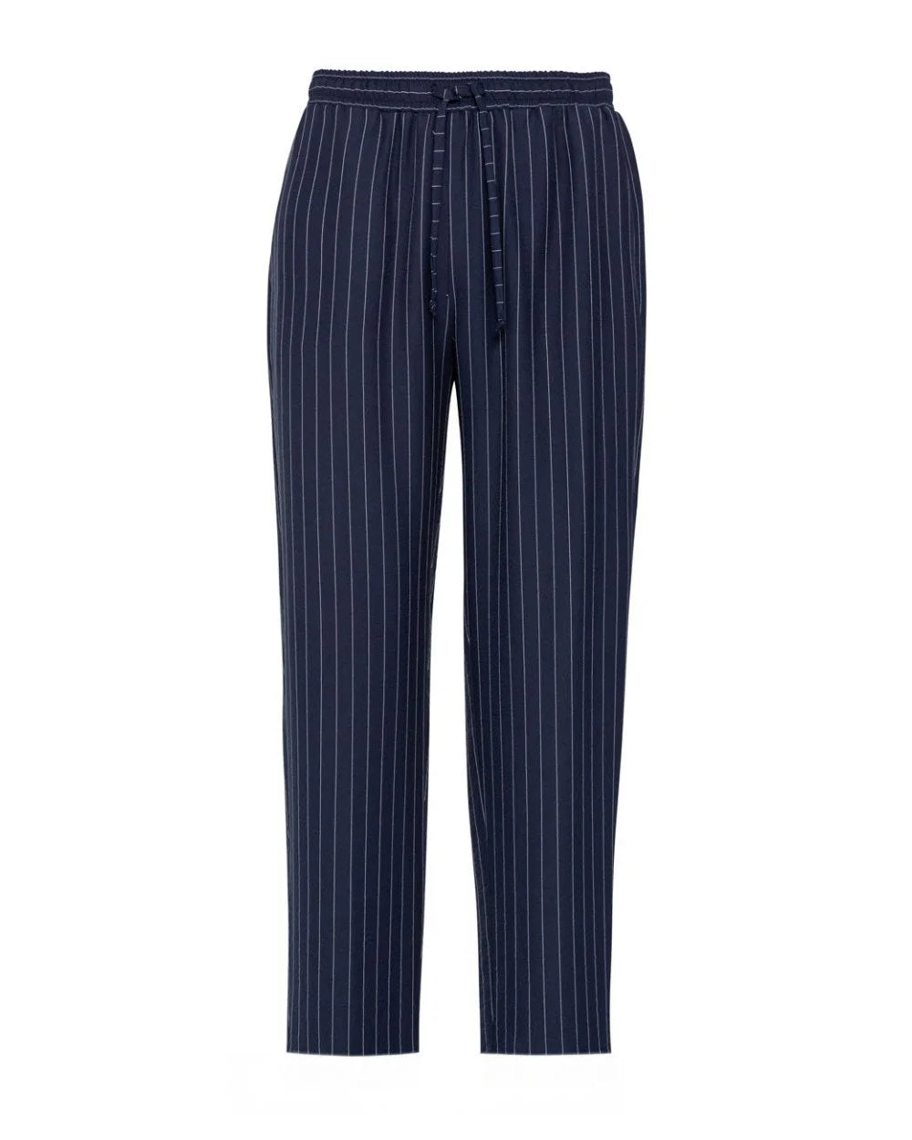Pantaloni Gessati con Molla in Vita