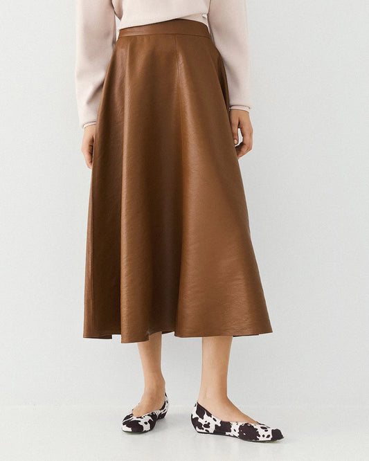 Gonna Ampia in Pelle Vegana