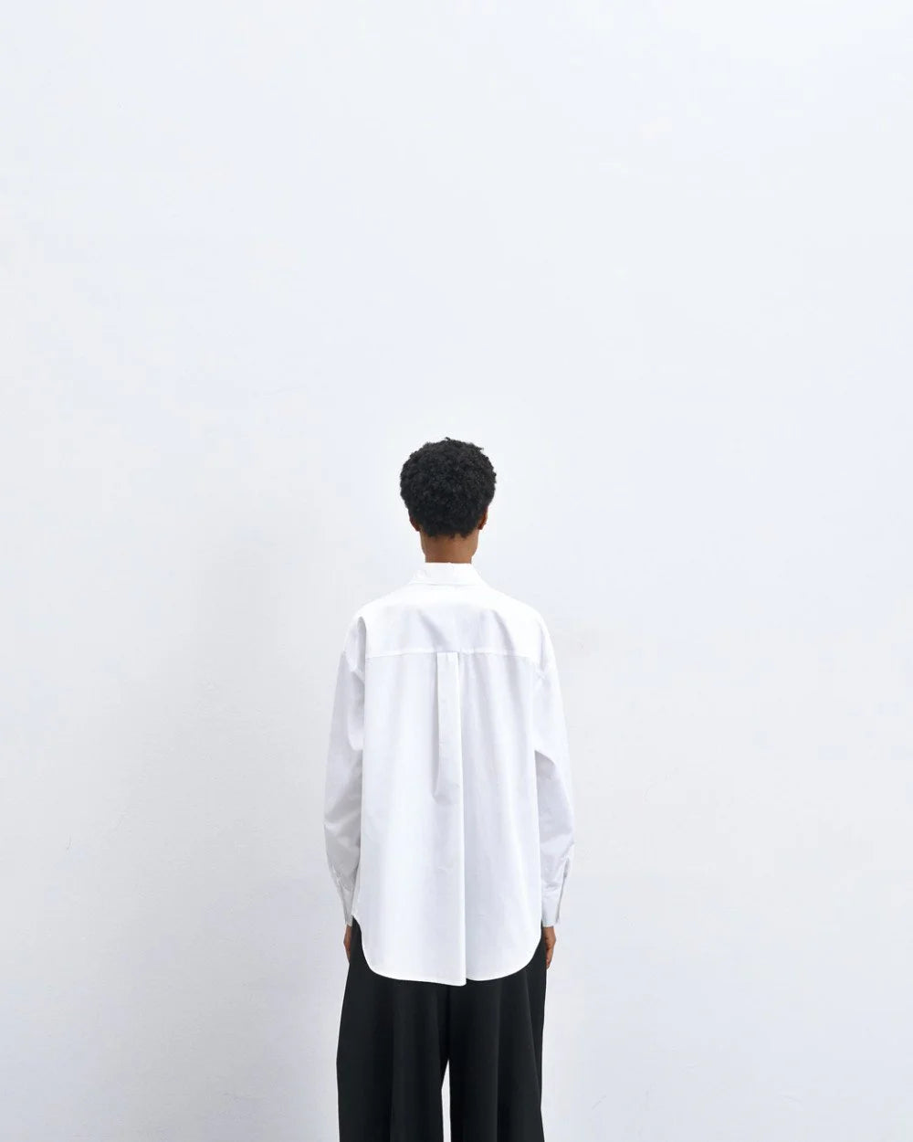 Camicia Oversize in Cotone con Spille Removibili - Nero, Bianco