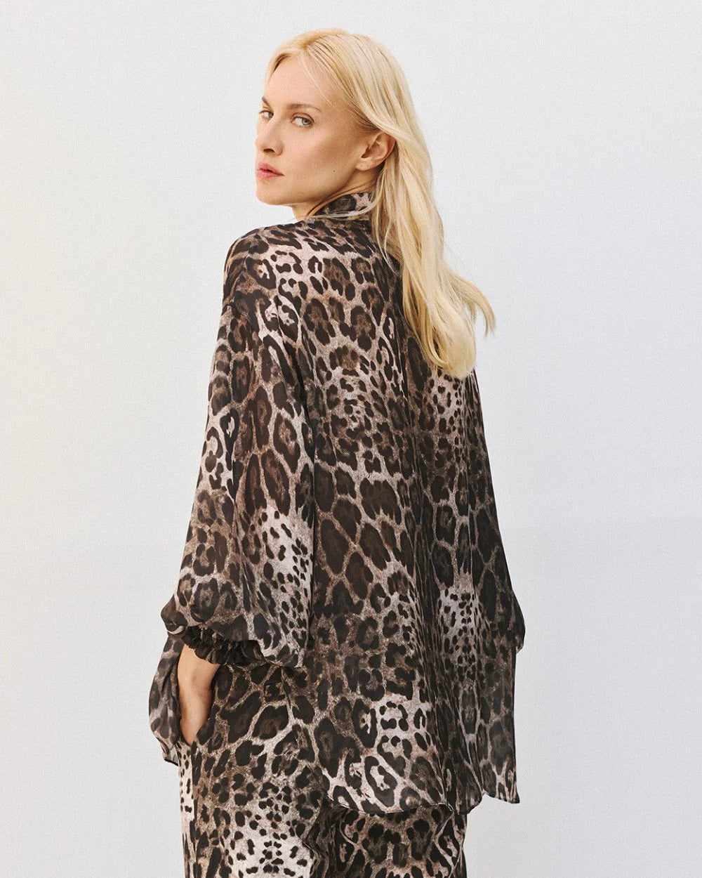 Camicia Oversize in Stampa Animalier