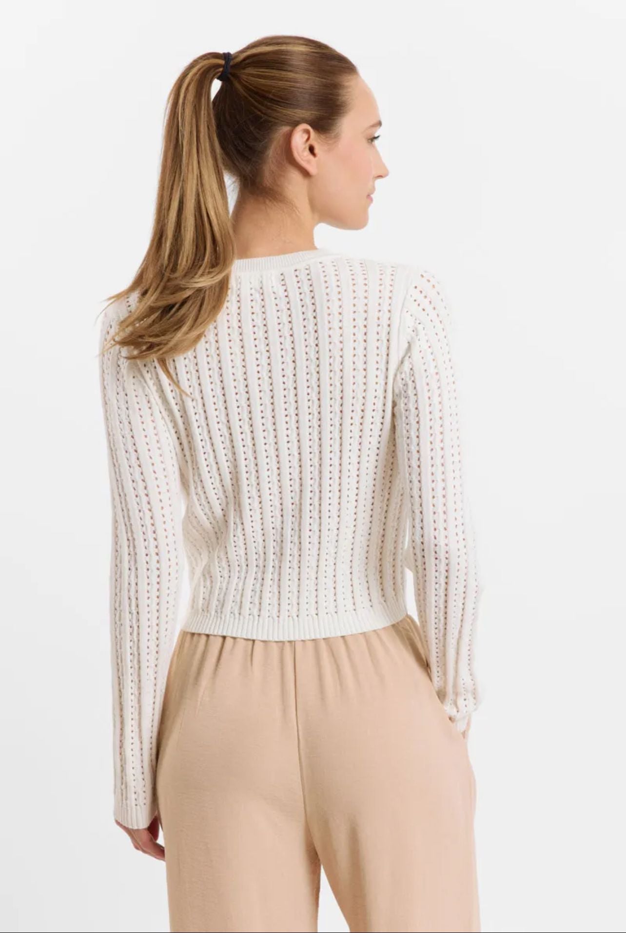 Cardigan traforato stile Chanel- colore panna