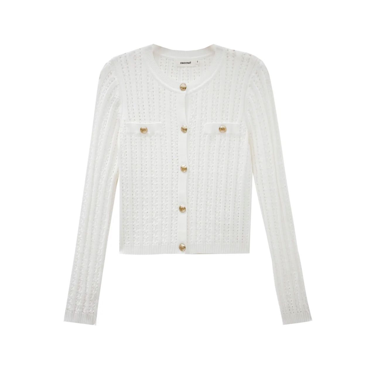 Cardigan traforato stile Chanel- colore panna