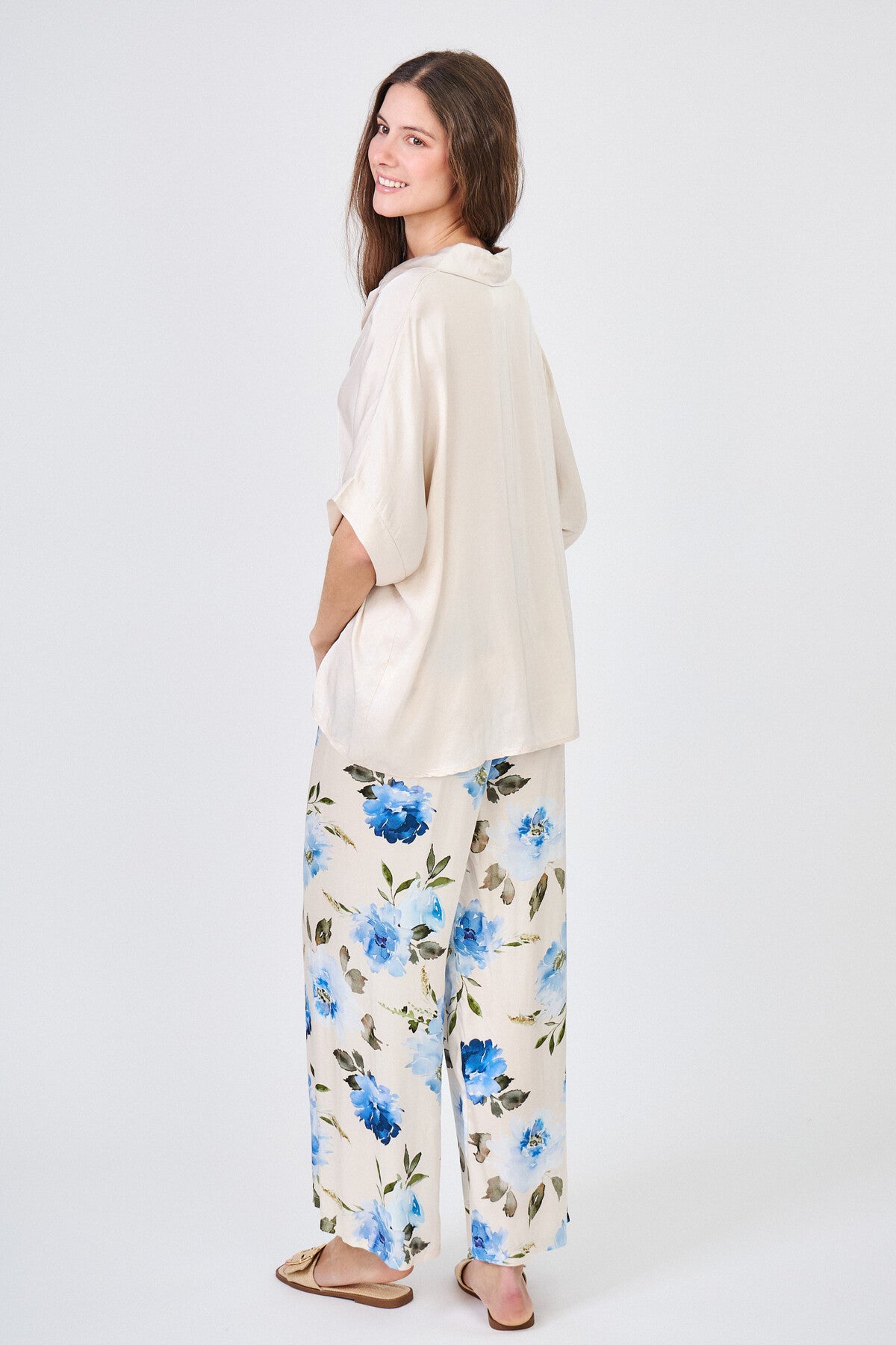 Blusa oversize in misto seta