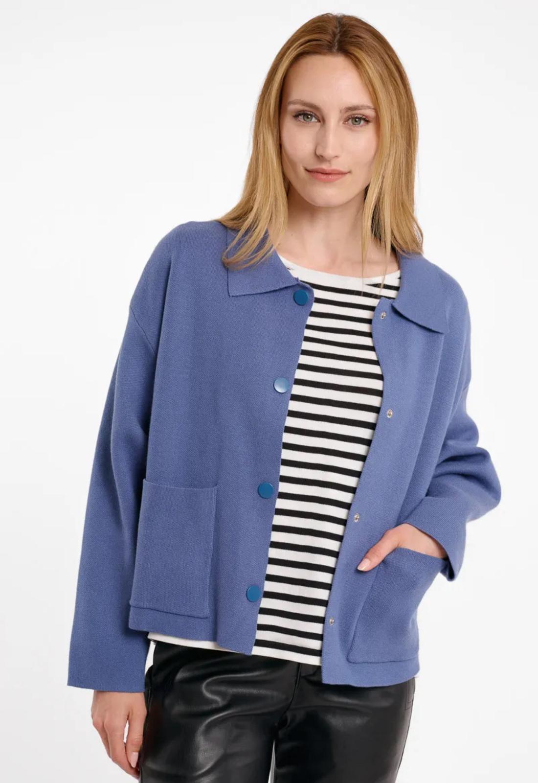 Cardigan in Maglia a Giacca in cammello o blu denim