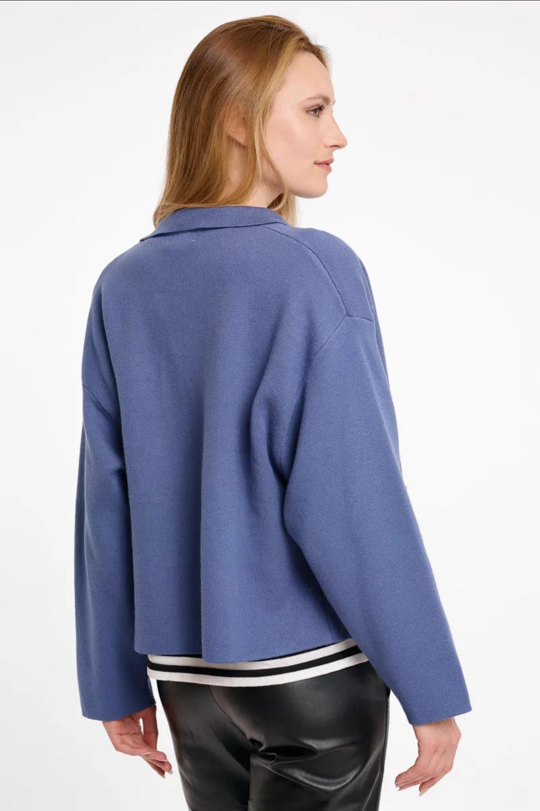 Cardigan in Maglia a Giacca in cammello o blu denim