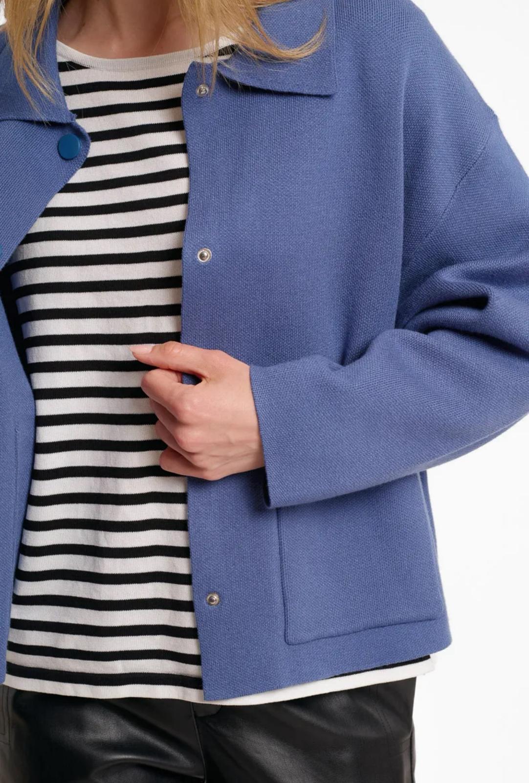 Cardigan in Maglia a Giacca in cammello o blu denim