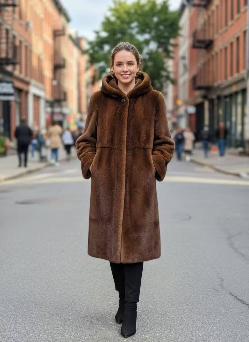 Parka lungo in pelliccia finta: Marrone, Tortora o Nero