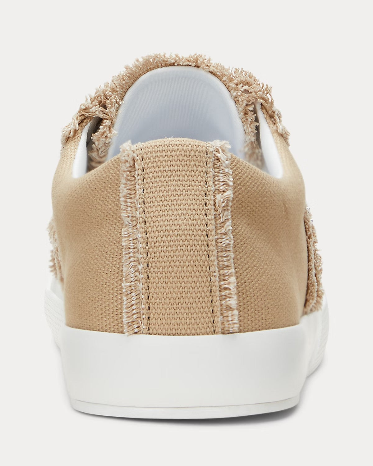 Sneakers beige in tela sfilacciata