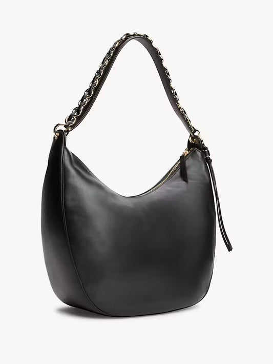 Borsa grande a luna con doppia tracolla