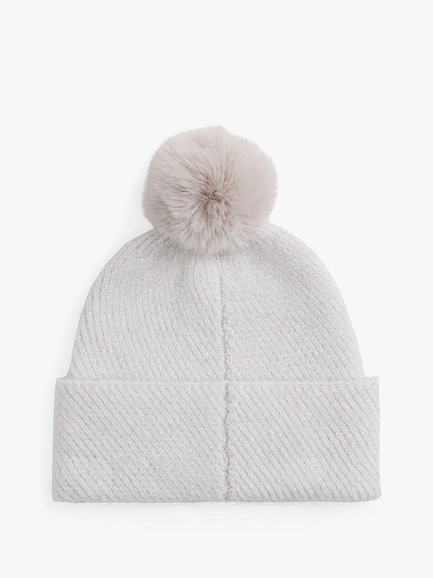 Cappellino Chic in maglia e lurex con pompon