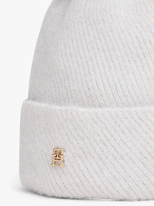Cappellino Chic in maglia e lurex con pompon