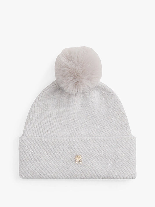 Cappellino Chic in maglia e lurex con pompon