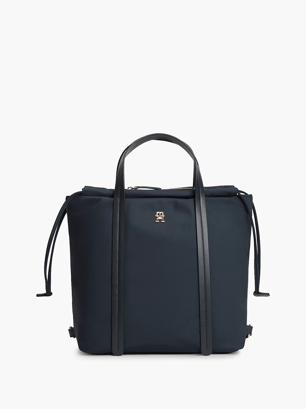 Borsa Shopper in Nylon Sostenuto Convertibile in Zaino - Nero, Blu