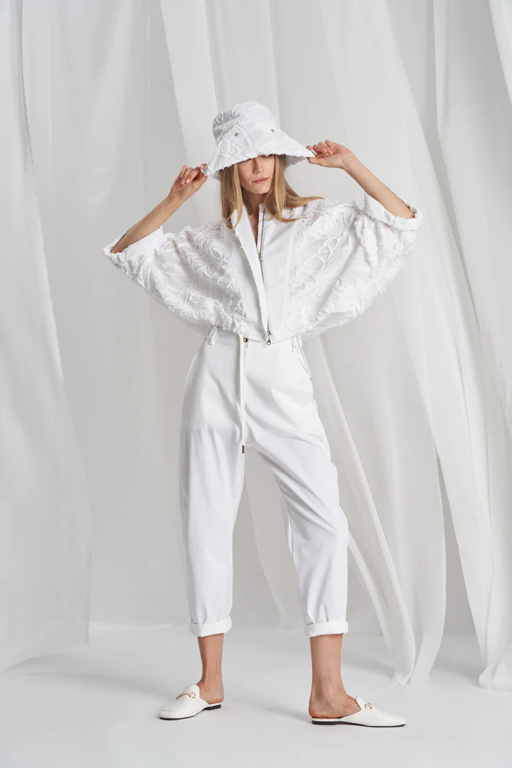 Giacca bomber in cotone ricamato