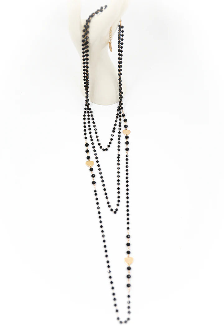 Very lightweight 3-strand necklace - Bronze, Champagne, Grey or Black