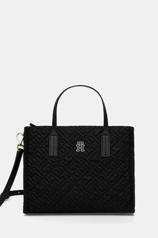 Borsetta in Nylon Trapuntato e Tracolla Staccabile. Cammello o Nera