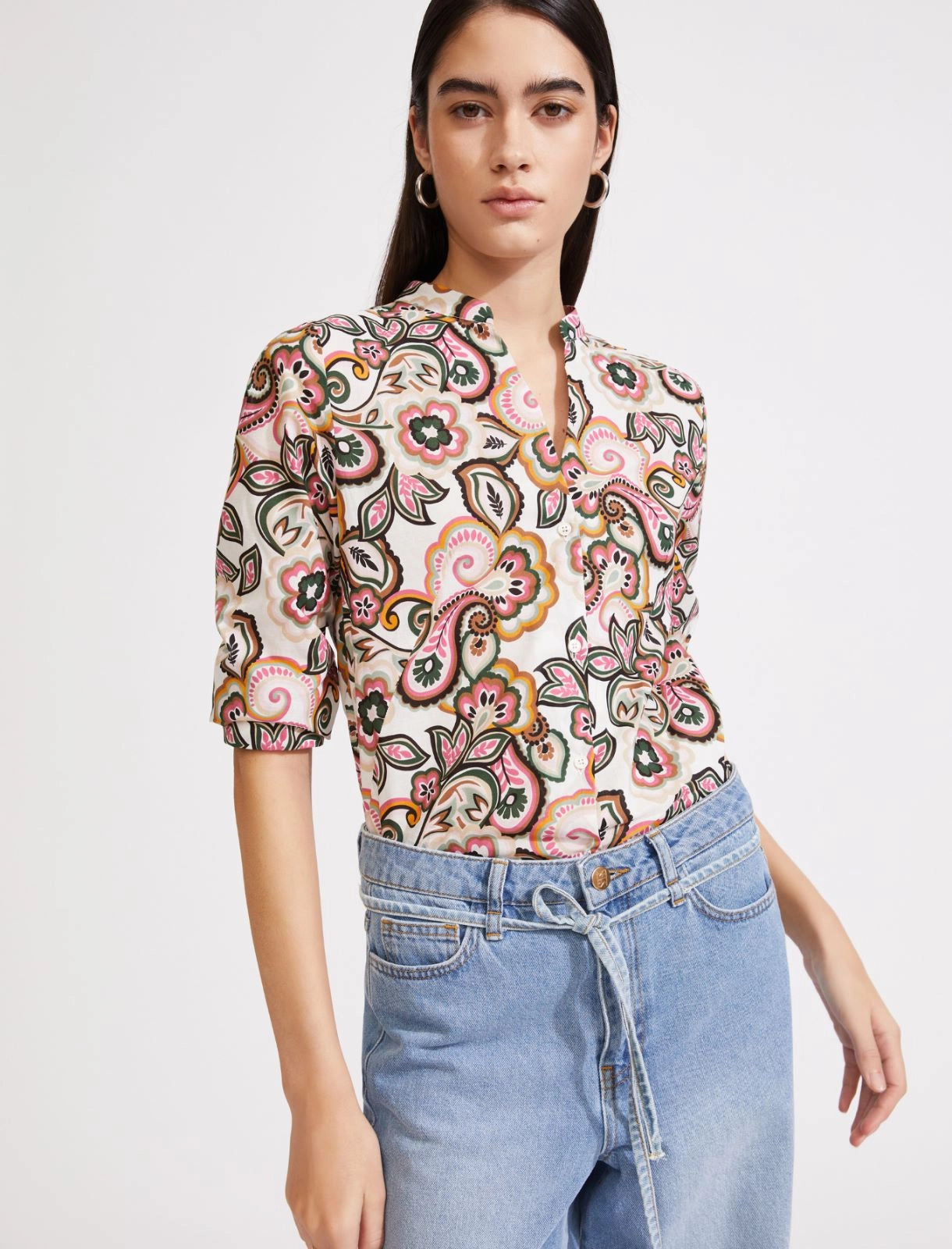 Camicia in mussola in stampa floreale