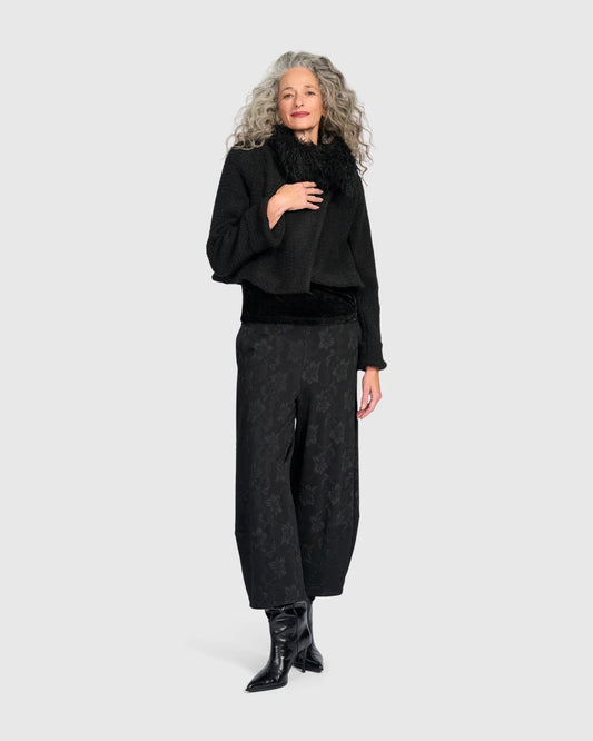 Pantaloni Ampi in Stampa Floreale su Tessuto Elasticizzato