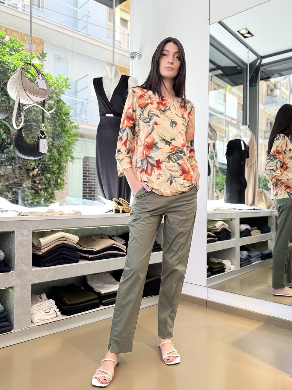Maglia in viscosa con maniche a gomito